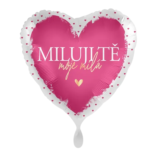 Premioloon Fóliový balón růžové srdce - Miluji Tě moje milá