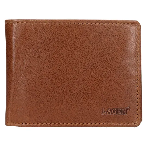 Pánská kožená peněženka Lagen Autom - hnědá