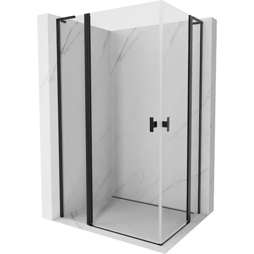 MEXEN/S Mist L Duo sprchový kout dveře křídlové 100 x 90, transparent, černá 8A4L-100-090-70-00