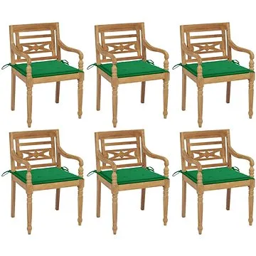 SHUMEE Židle zahradní BATAVIA s poduškami, teak 3073327 - 6ks v balení (3073327)