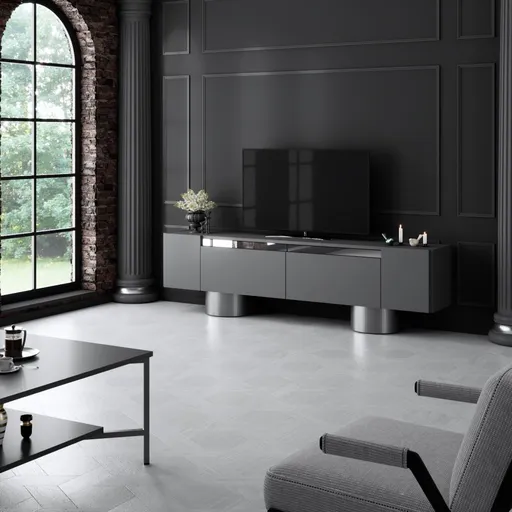 TV stolek Bohem - Anthracite, Silver