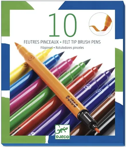 Oboustranné fixy se štětcovým hrotem - klasik (10 ks)