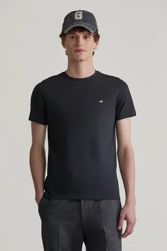 TRIČKO GANT SLIM SHIELD SS T-SHIRT BLACK
