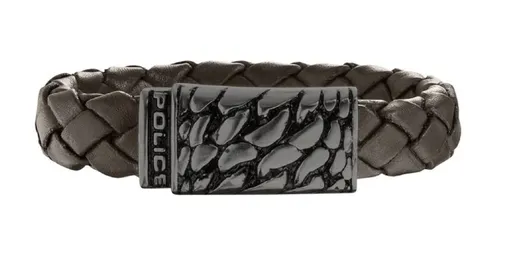 Police Tmavě hnědý kožený náramek pro muže S14AHW03B