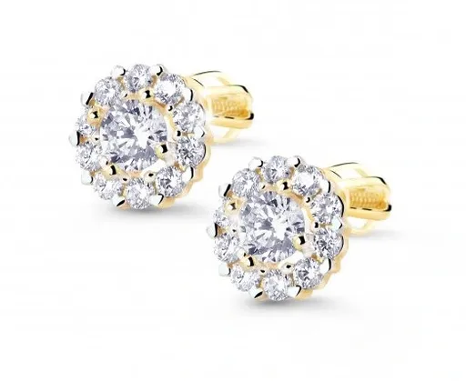 Cutie Jewellery Krásné náušnice ze žlutého zlata se zirkony Z8040-30-10-X-1