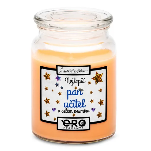 Svíčka Nejlepší pan učitel ve vesmíru (Vůně svíčky: Tropické ovoce)