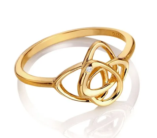 Hot Diamonds Stylový pozlacený prsten s diamantem Golden Edit Hope DR230 52 mm