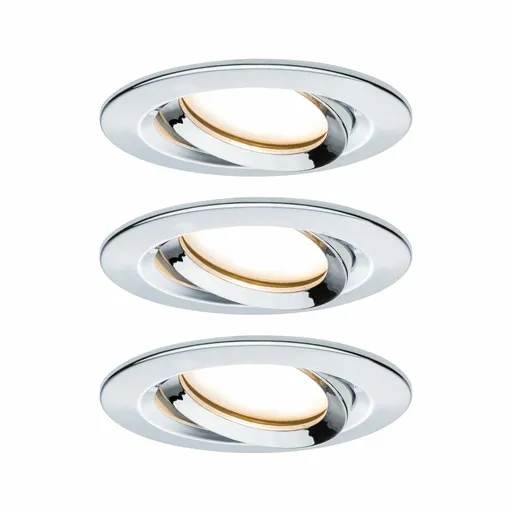 PAULMANN Vestavné svítidlo LED Nova Plus kruhové 3x6,8W chrom výklopné stmívatelné 936.84 P 93684