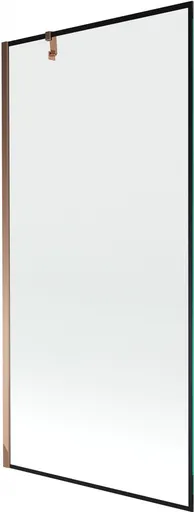 MEXEN/S Next vanová zástěna FIX 90 x 150, černá dekor, růžové zlato 895-090-000-00-70-60