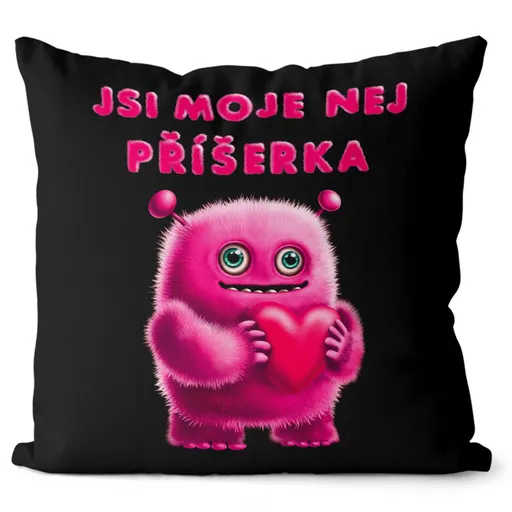 Polštář Moje příšerka – růžová (Velikost: 40 x 40 cm)