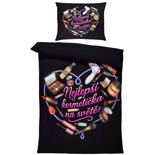 Povlečení Nejlepší kosmetička (Rozměr : 1x140/220 + 1x90/70)