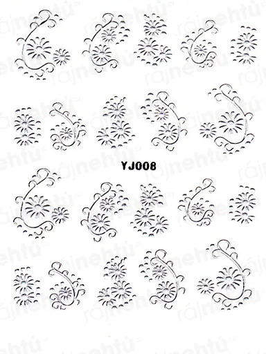 Samolepky na nehty - stříbrné 08