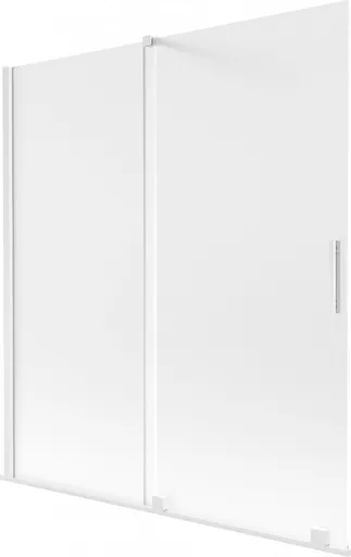 MEXEN/S Velar dvoukřídlá posuvná vanová zástěna 150 x 150, dekor, bílá 896-150-000-31-20