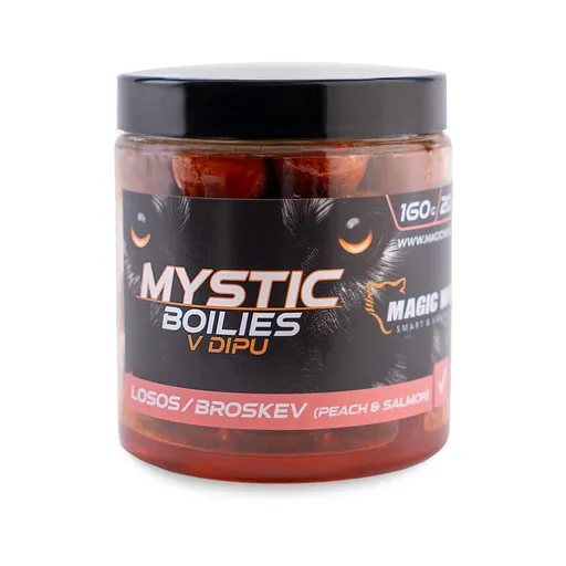 Magic Wolf Boilies v dipu Mystic 160g - Losos/ broskev 20mm,Magic Wolf Boilies v dipu Mystic 160g - Losos/ broskev 20mm