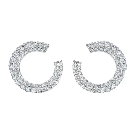 CRYSTalp Elegantní náušnice s čirými krystaly Typo 42319.R