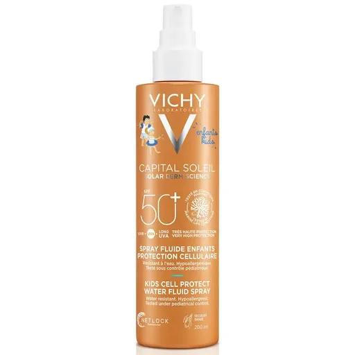 Vichy Dětský sprej na opalování SPF 50+ Capital Soleil (Kids Cell Protect Water Fluid Spray) 200 ml