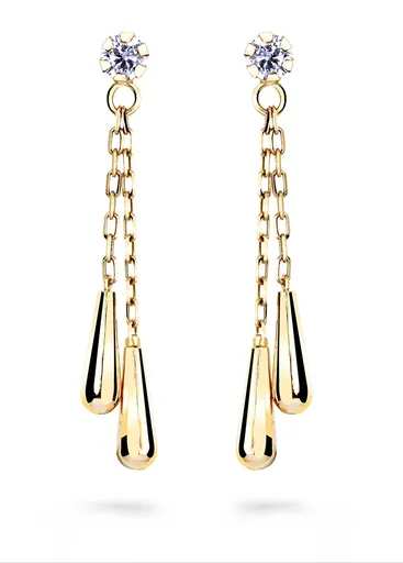 Cutie Jewellery Půvabné zlaté náušnice s řetízky Z5033-20-10-X-1