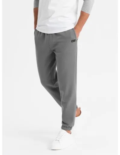 Pánské strukturované úpletové tepláky – grafitové V5 OM-PASK-0211