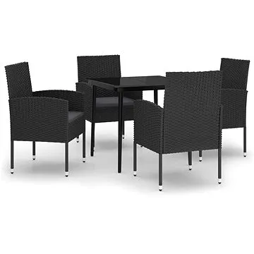 5dílný zahradní jídelní set černý, 3099632 (3099632)