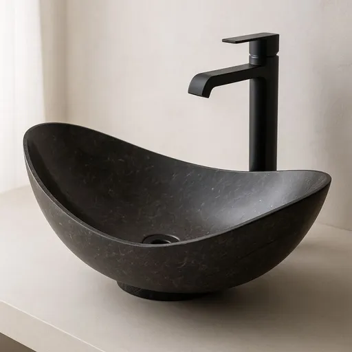 Indera Turpis Black 57073 Umyvadlo z přírodního kamene