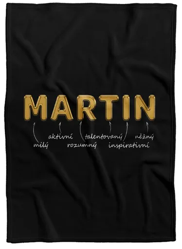 Deka Mužská jména – GOLD (Jméno: Martin, Podšití beránkem: NE)