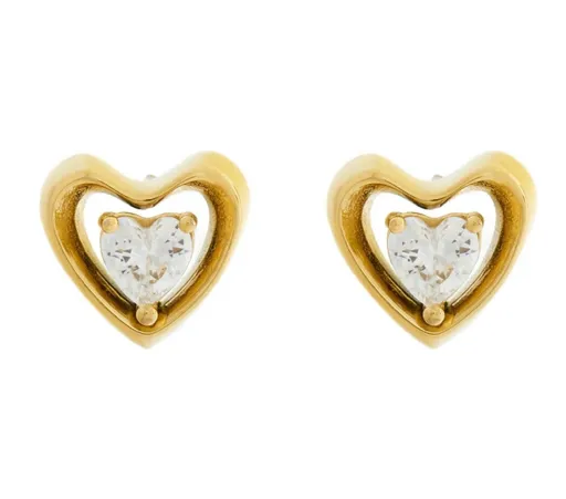 Guess Pozlacené ocelové náušnice Srdíčka Beloved JUBE05024JWYGT/U