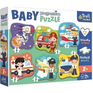 Trefl Baby puzzle Povolání a vozidla 6v1 (2-6 dílků) (44001)