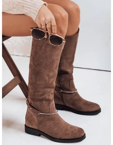 Dámské kozačky semišové hnědé