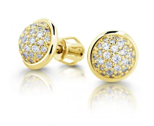 Cutie Jewellery Elegantní náušnice ze žlutého zlata se zirkony Z6404-3258-30-10-X-1