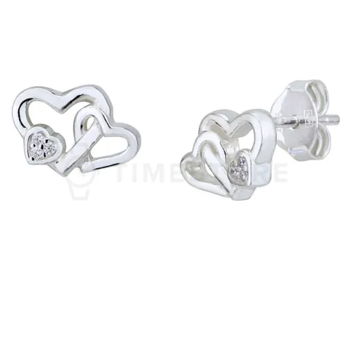 Stříbrné náušnice se srdíčky TS-EA-0222