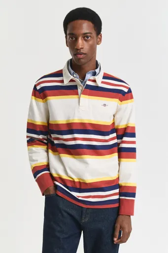 POLOKOŠILE GANT STRIPED HEAVY RUGGER MODERN RUST
