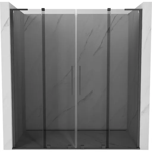 MEXEN/S Velar L Duo posuvné sprchové dveře 180, grafit, grafit kartáčovaná 871-180-003-42-66