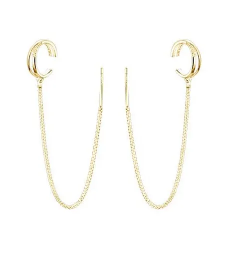 MOISS Řetízkové záušnice z pozlaceného stříbra E0004291