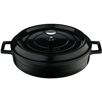 LAVA METAL Litinový hrnec nízký kulatý 28 cm - černý (LVYST28K2BL)
