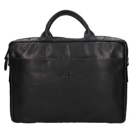 Kožená taška na notebook Greenwood Amos - černá