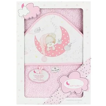 INTERBABY osuška froté (100 × 100 cm) medvídek spí, růžová (8435440391746)