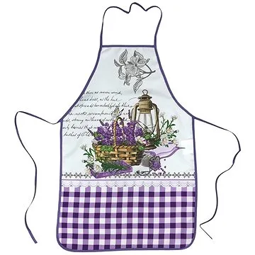 Praktik Kuchyňská zástěra Levandule motýl 50×76 cm (ZASTERA-ART32096A)