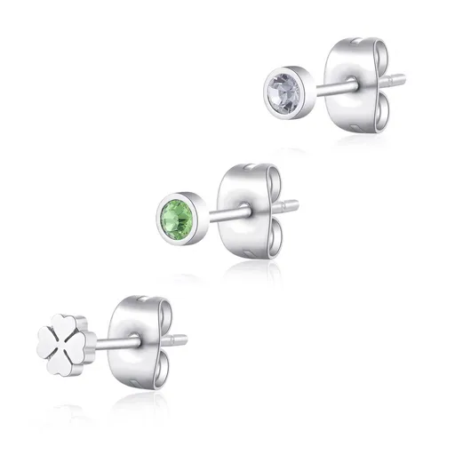 S'Agapõ Sada tří single náušnic Lucky CLICK SCK162