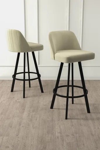 Bar Stool Set (4 Pieces) Atex - Cream, Black