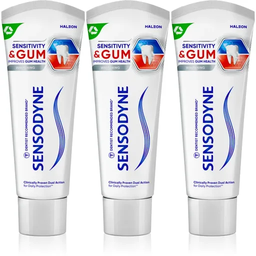 Sensodyne Sensitivity & Gum Whitening bělicí zubní pasta pro ochranu zubů a dásní 3x75 ml