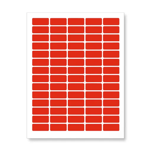 Samolepicí etikety 38 x 21,2 mm, 65 etiket, A4, 20 listů, červené