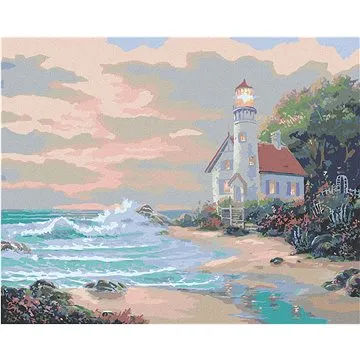 Zuty - Malování podle čísel - MAJÁK NA POBŘEŽÍ A VLNY (NORTHERN PROMOTIONS), 80x100 cm, vypnuté plát (HRAmmb04251nad)