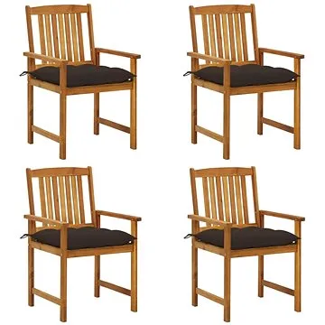 Režisérská křesla s poduškami 4 ks masivní akáciové dřevo, 3061214 (3061214)