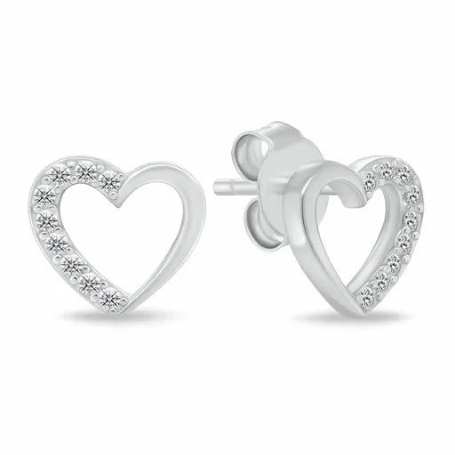 Brilio Silver Romantické stříbrné náušnice se zirkony GOLD056