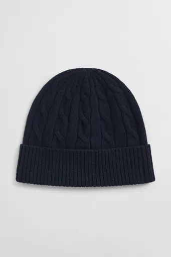 ČEPICE GANT WOOL CABLE BEANIE EVENING BLUE