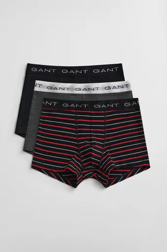 SPODNÍ PRÁDLO GANT STRIPED TRUNK 3-PACK GIFT BOX BLACK