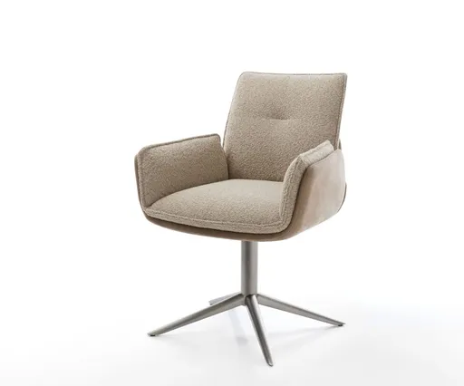 Otočná židle Nela-Flex směs materiálů bahenní podnož grafitová