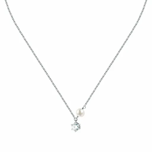 Morellato Stříbrný náhrdelník s pravou perlou a zirkonem Perla SXU54