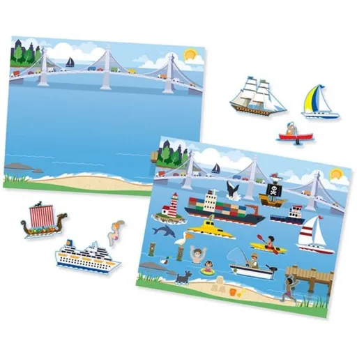 Melissa & Doug samolepky opakovaně použitelné s podložkou Lodě