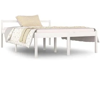 Rám postele bílý masivní borovice 140 × 190 cm, 810595 (810595)